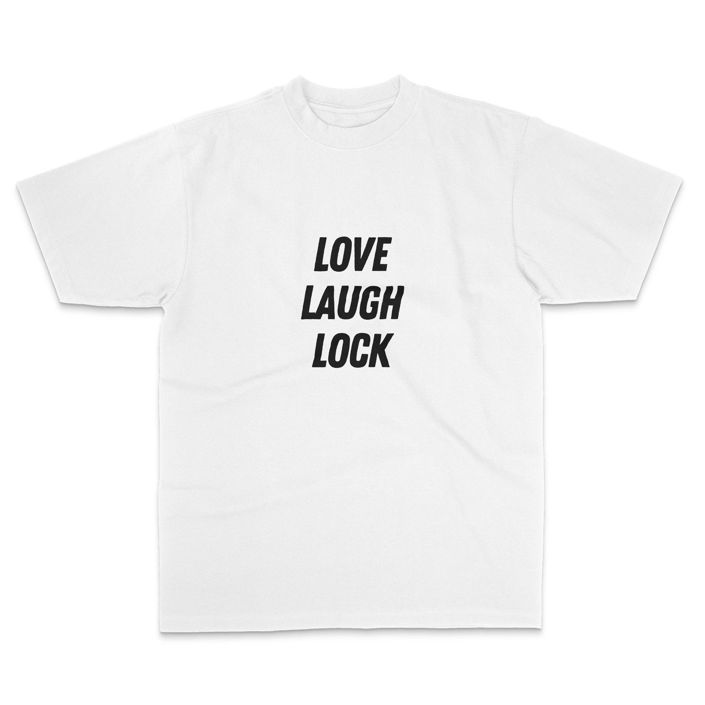 Love, Laugh, Lock T - White