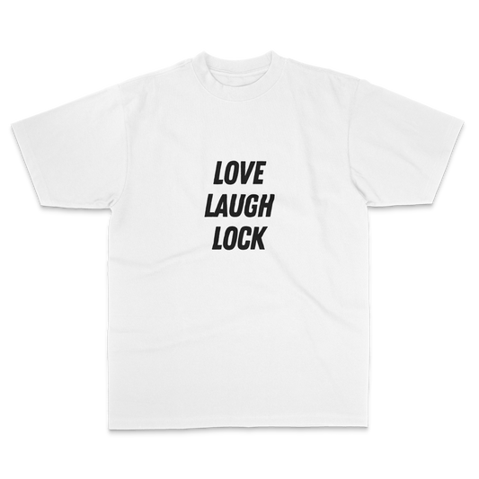 Love, Laugh, Lock T - White