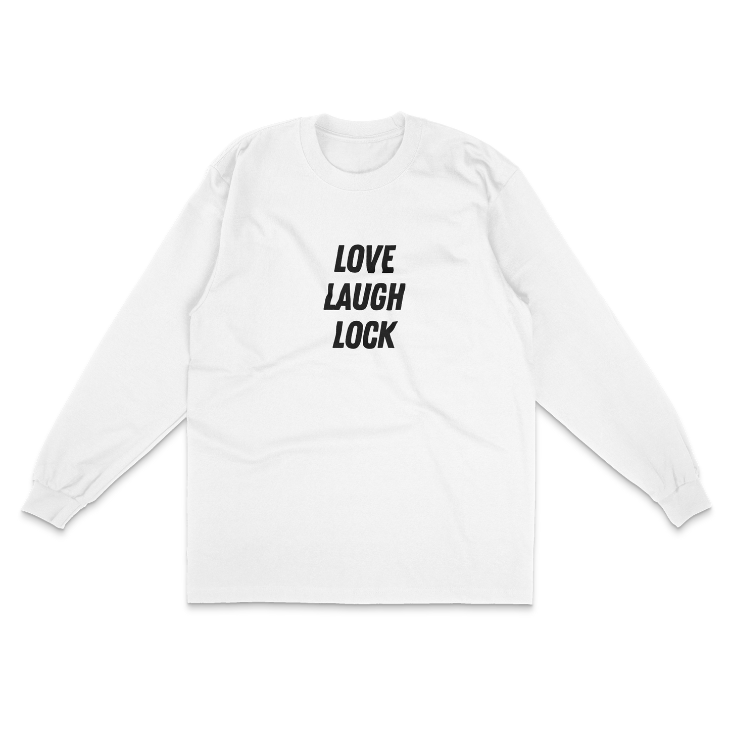 Love Laugh Lock Long Sleev T - White